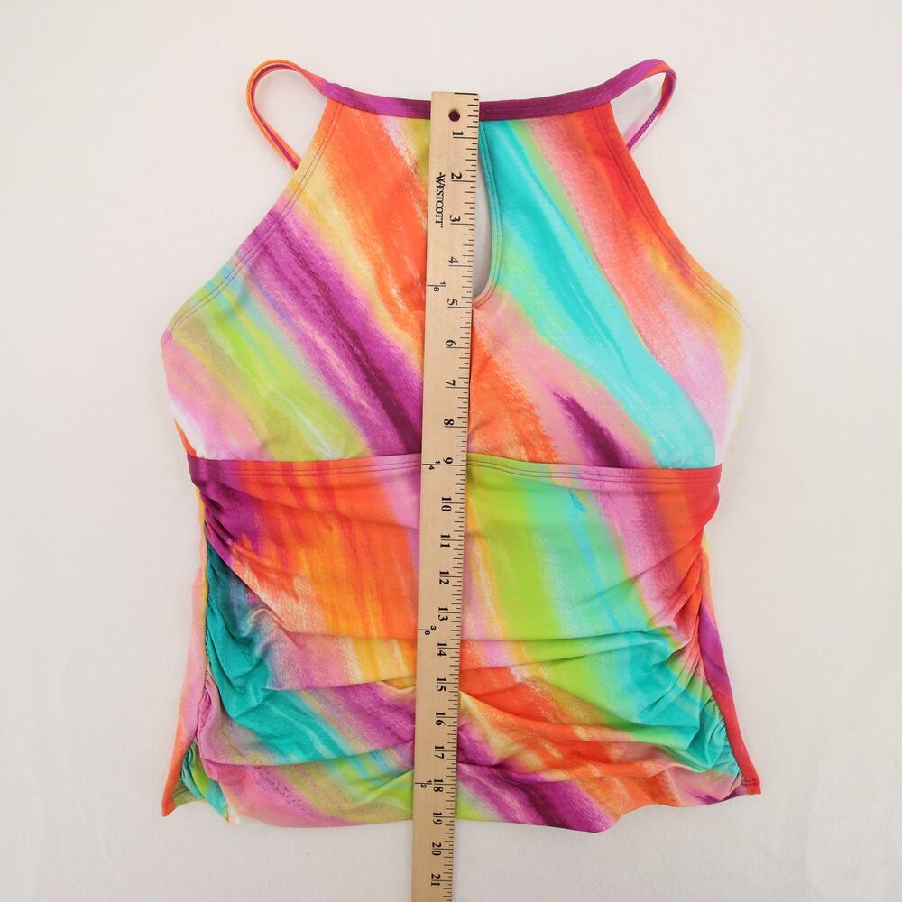 Bleu Rod Beattie Splash Out Tankini Top High Neck Keyhole Multicolor Size 10 NWT - Picture 5 of 12